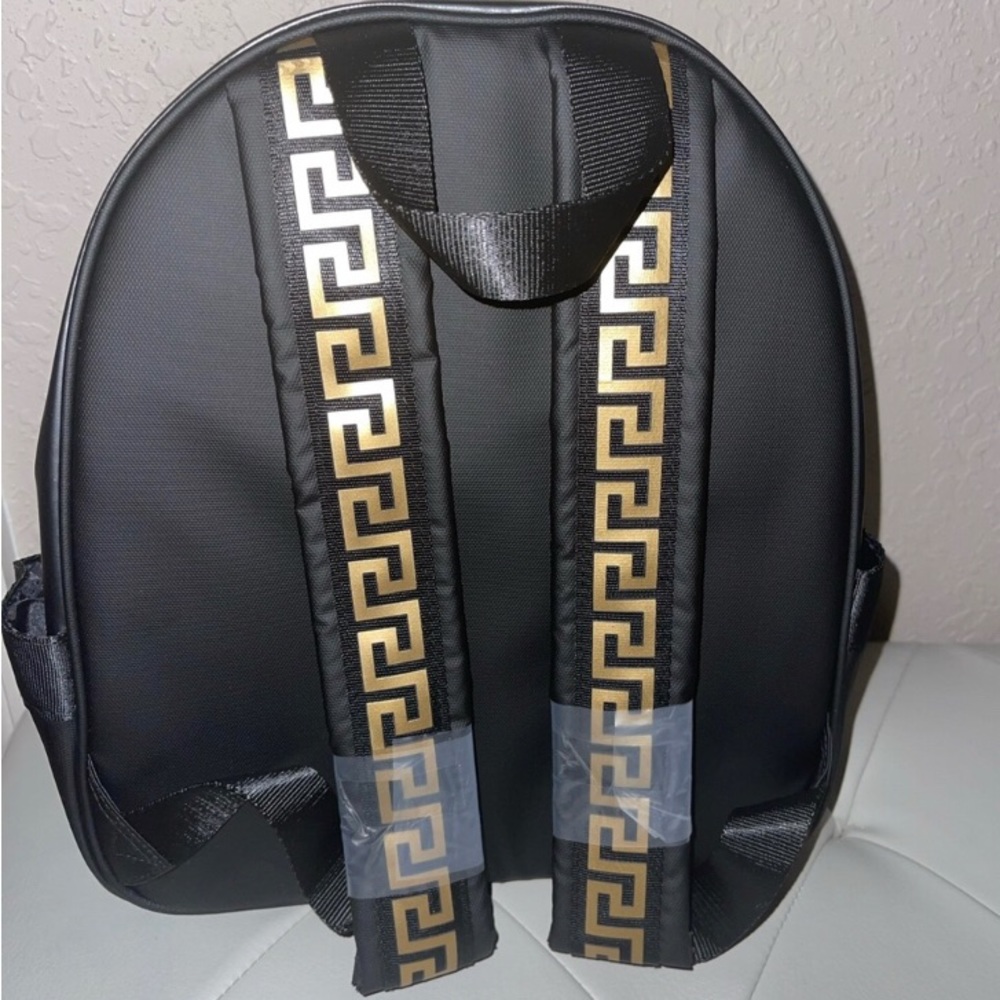 Versace Black and Gold Designer Backpack